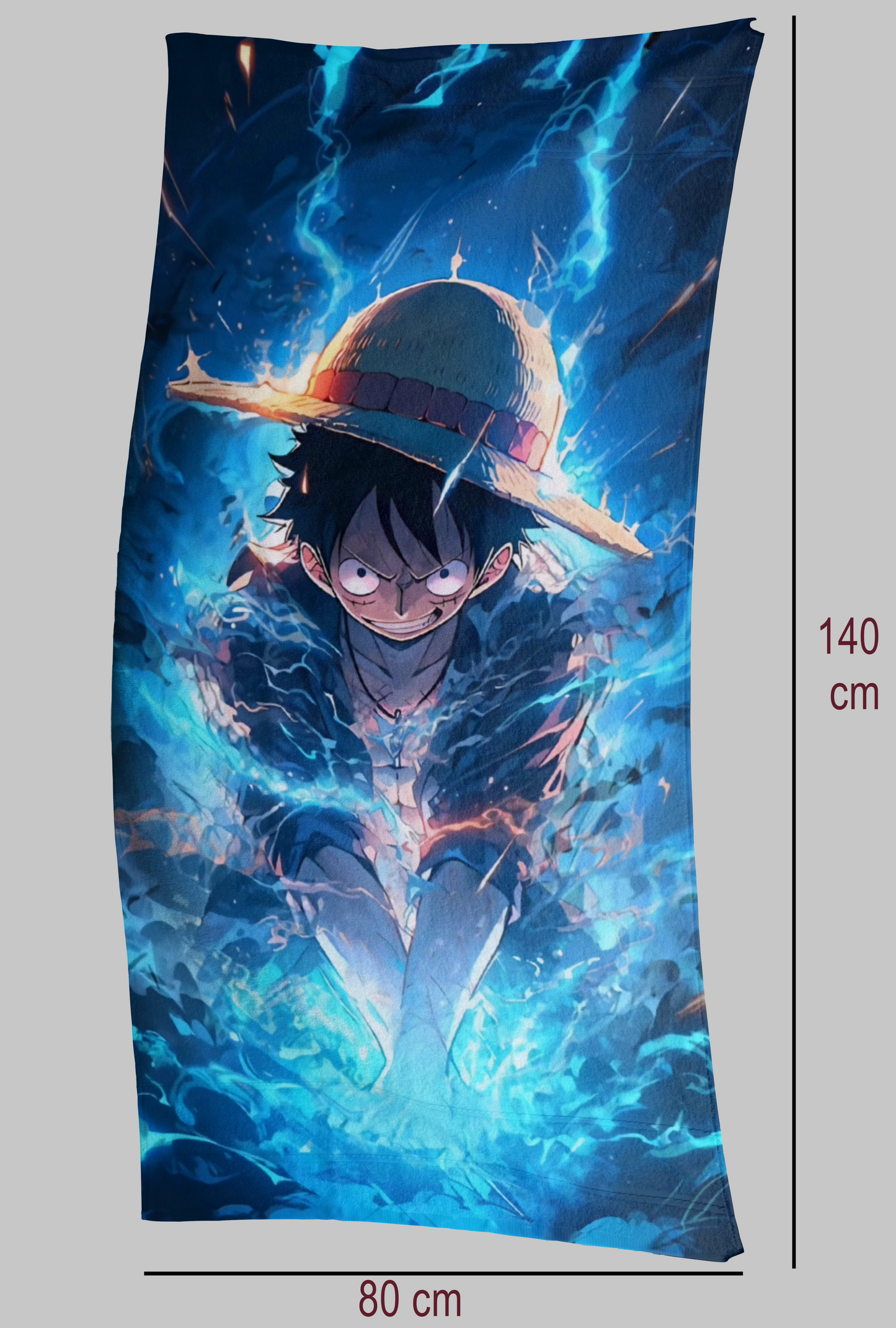 One Piece Monckey D. Luffy Blue Flames Standard Towel