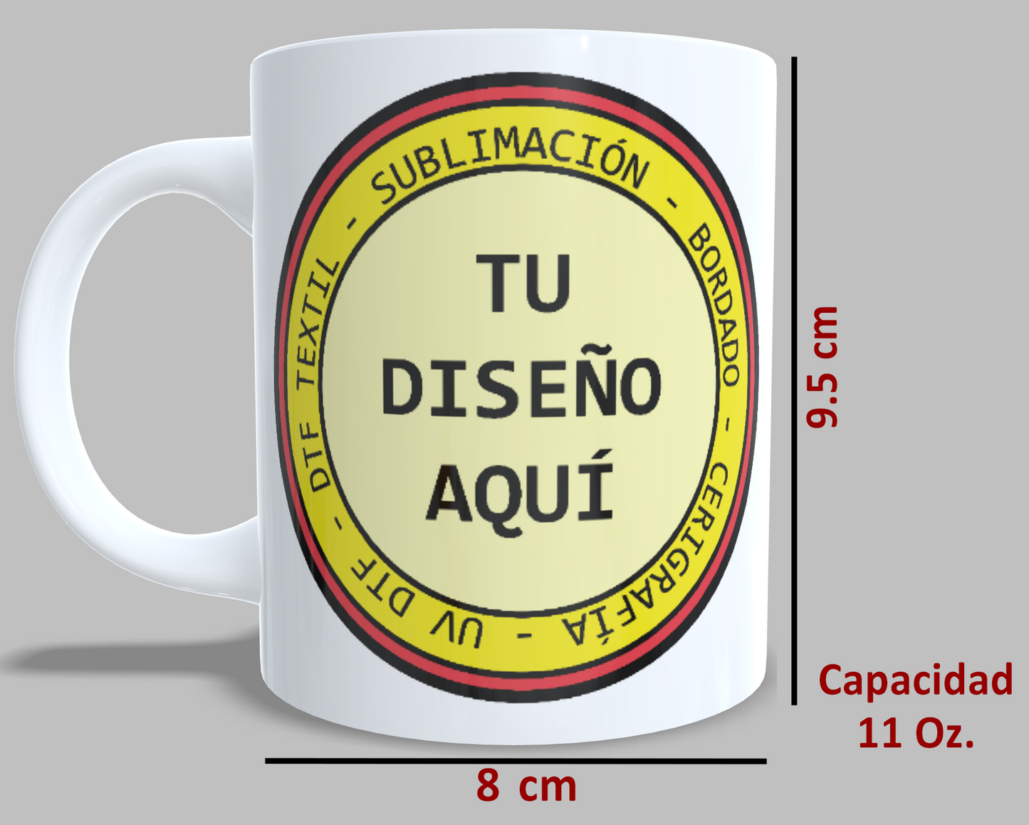 Taza Blanca 11 Oz. Sublimada