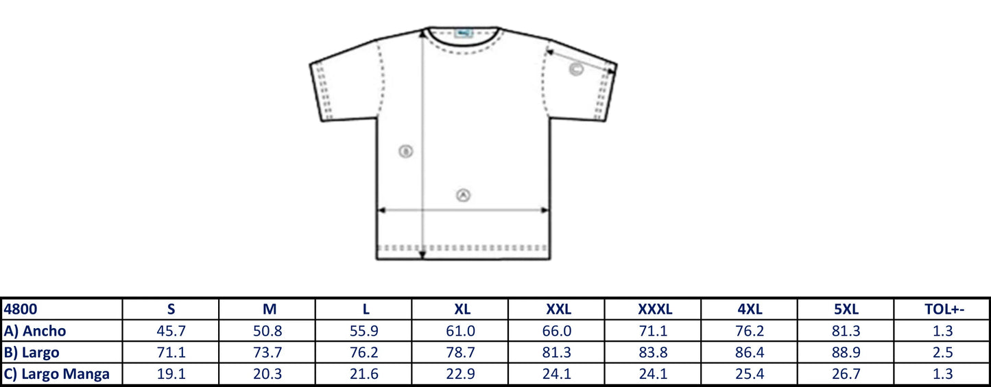 Playera Adulto 100% Algodon tallas S-XL Estampado DTF