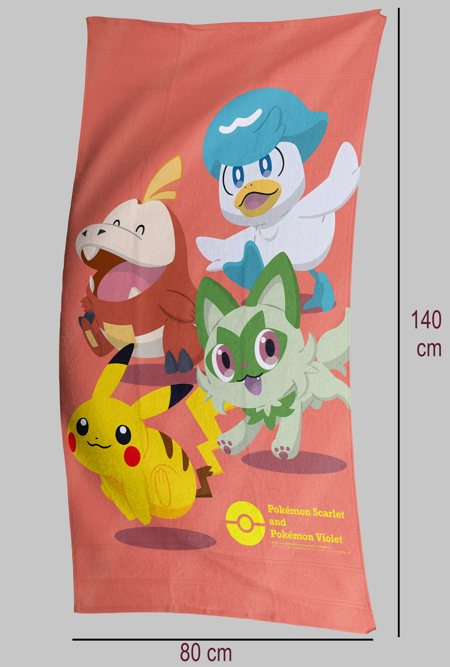 Pokemon Paldean Starters &amp; Pikachu Standard Towel