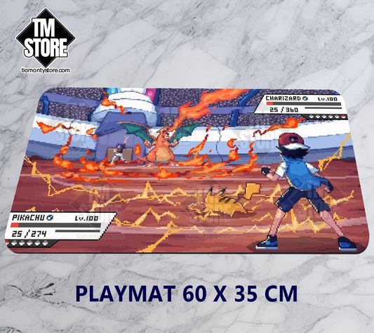Playmat Pokémon Final Battle Ash &amp; Leon Pixel