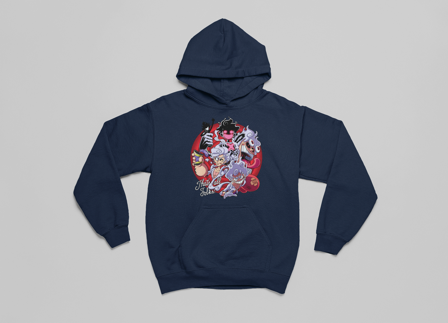 Adult Hoodie Sweatshirt One Piece Monkey D. Luffy G5 That's all folks Size M